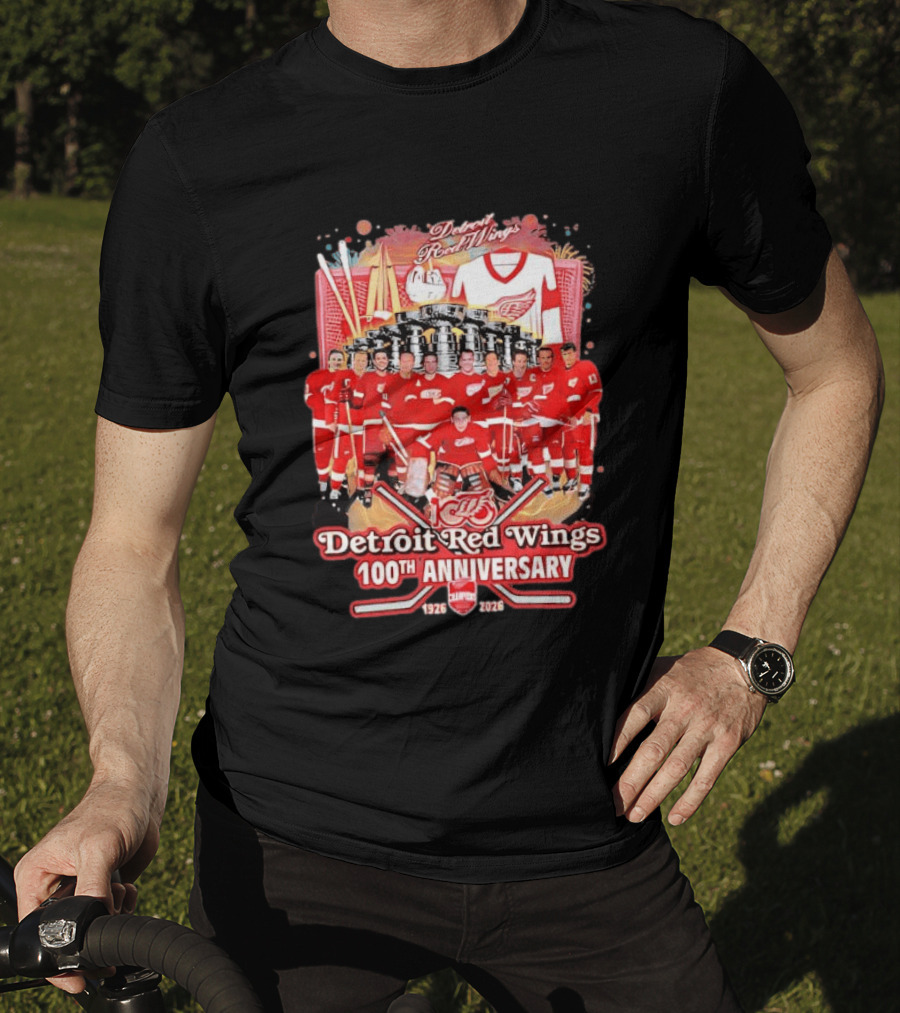 Detroit Red Wings 100th Anniversary 1926 2026 Team Celebration T-Shirt