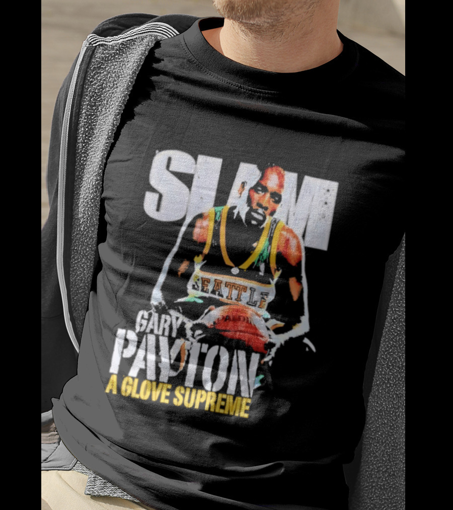 Gary Payton Slam A Glove Supreme 90s Basketball T-Shirt