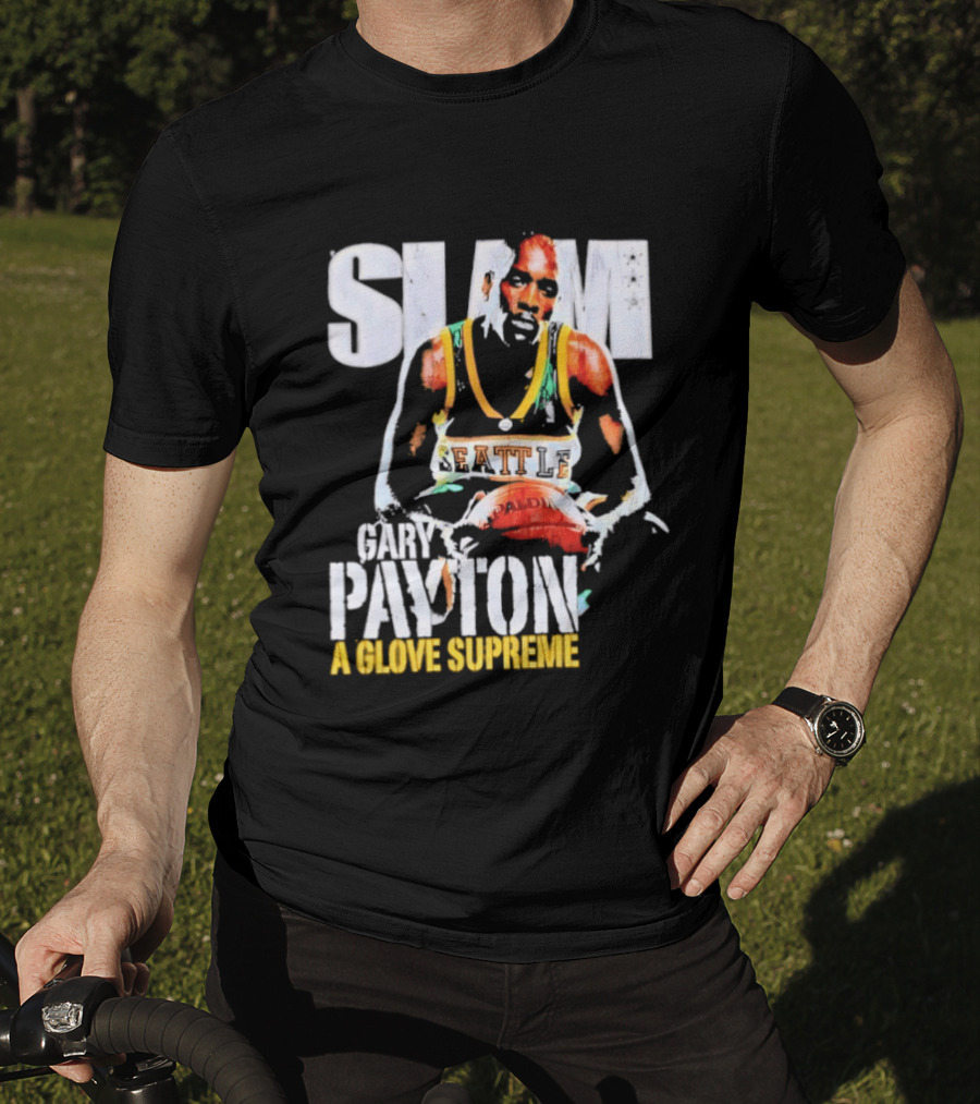 Gary Payton Slam A Glove Supreme 90s Basketball T-Shirt