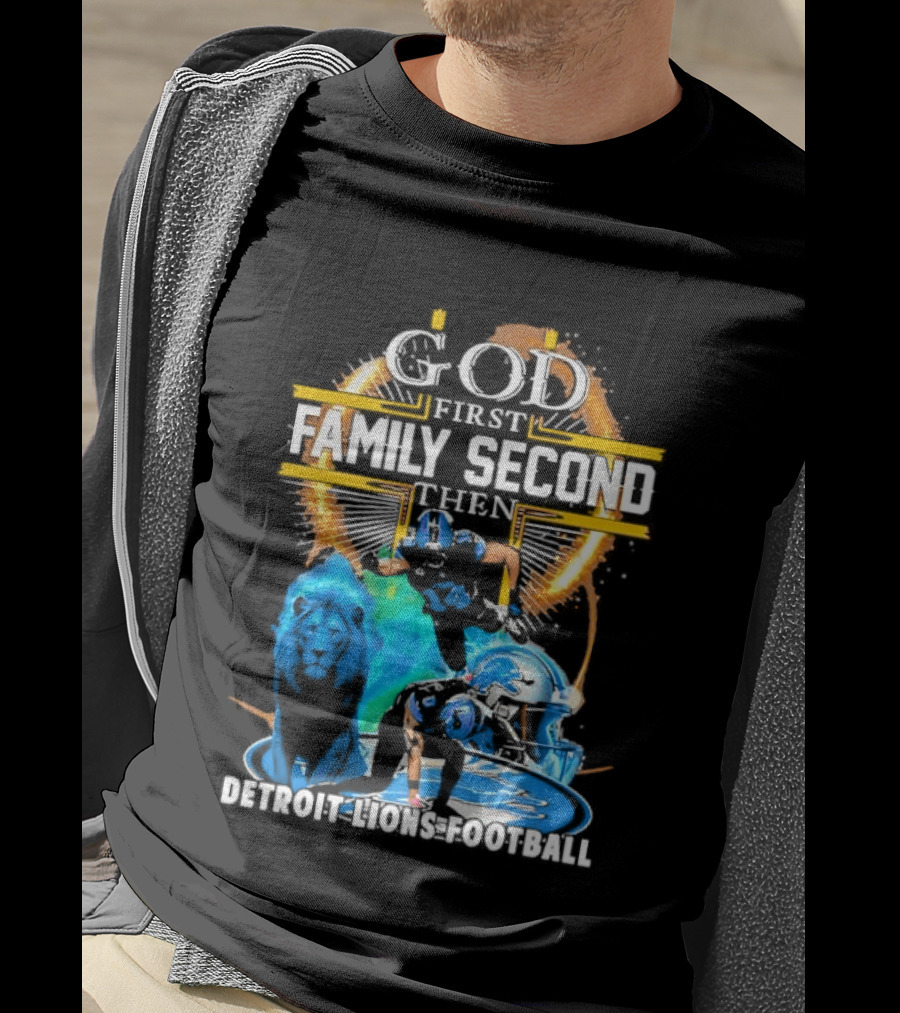 God First Family Second Detroit Lions Football St. Brown & Gibbs T-Shirt