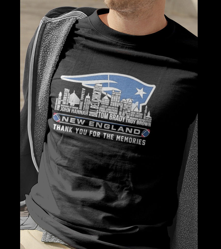 New England Patriots Thank You For The Memories Skyline City Names T-Shirt