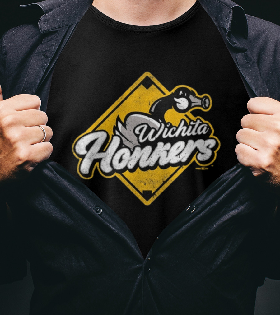 Wichita Honkers Road Sign With Goose Logo And Wind Surge T-Shirt