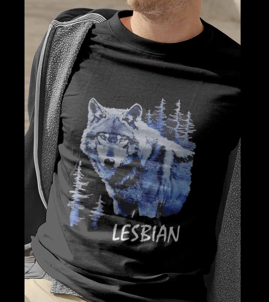 Wolf Lesbian Blue Forest T-Shirt