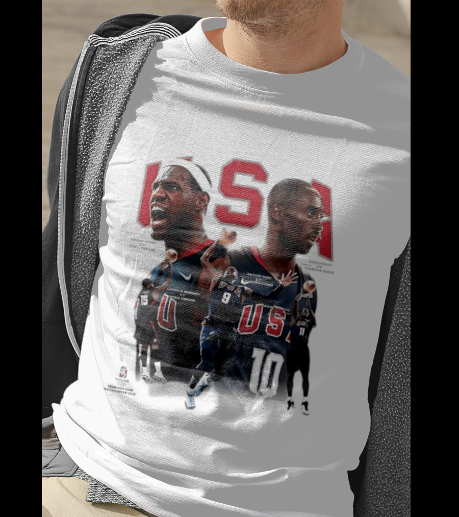 Kobe Bryant LeBron James Dwyane Wade Carmelo Anthony USA Basketball Redeem Team T-Shirt