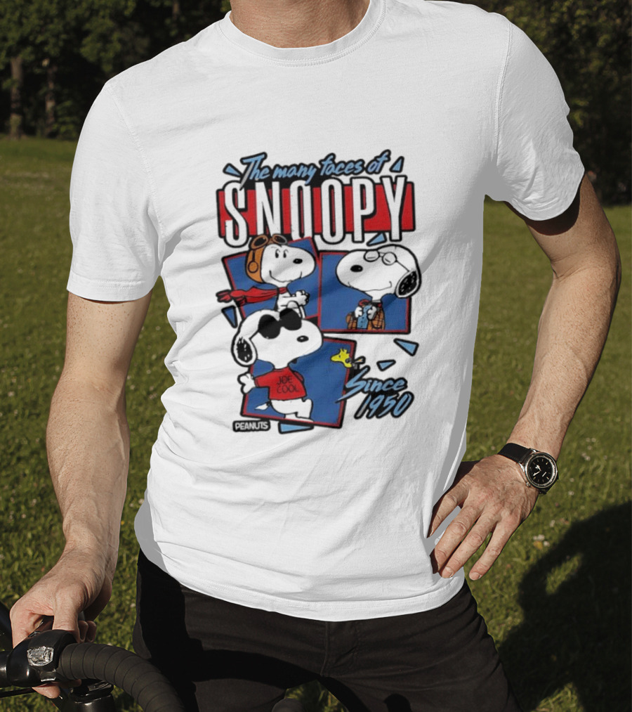 The Many Faces Of Snoopy Joe Cool Aviator Since 1950 T-Shirt