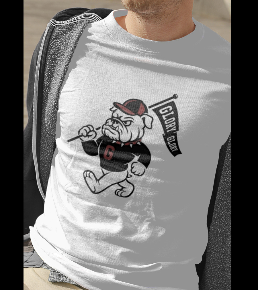University Of Georgia G Glory Glory Bulldogs Hairy Dawg Flag T-Shirt
