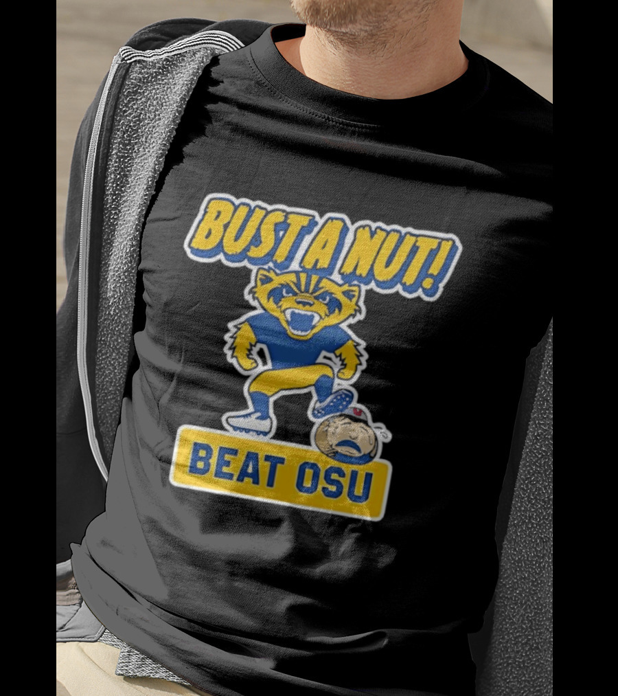 Bust A Nut Beat OSU Michigan Wolverine Rivalry Sports T-Shirt