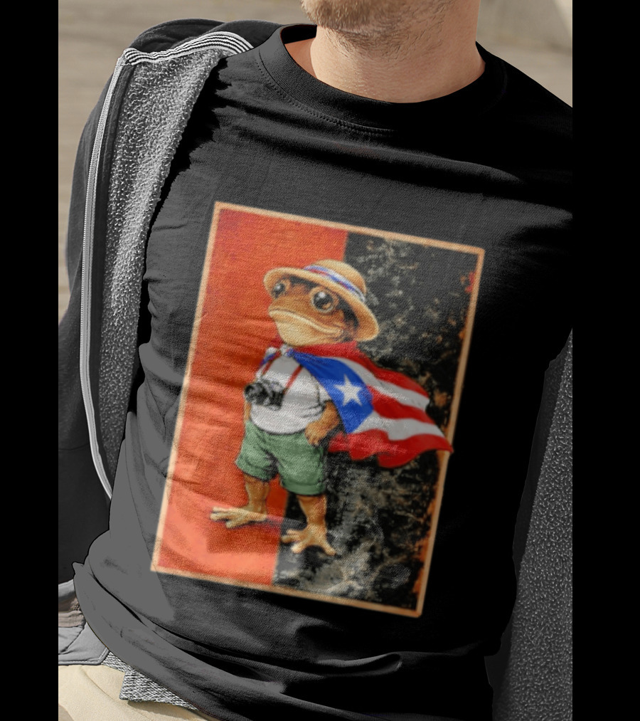 Coqui Frog Boricua Puerto Rican Flag Taino Heritage T-Shirt
