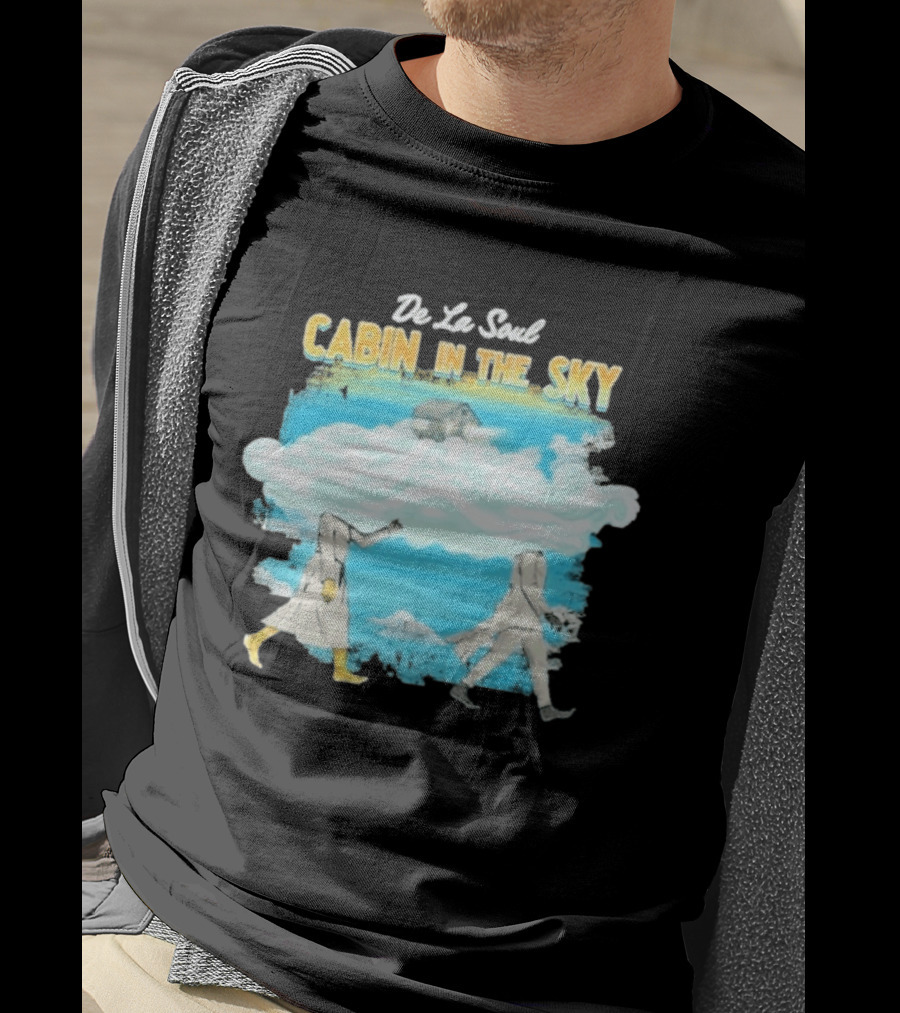 De La Soul Cabin In The Sky Clouds Walking Figures T-Shirt
