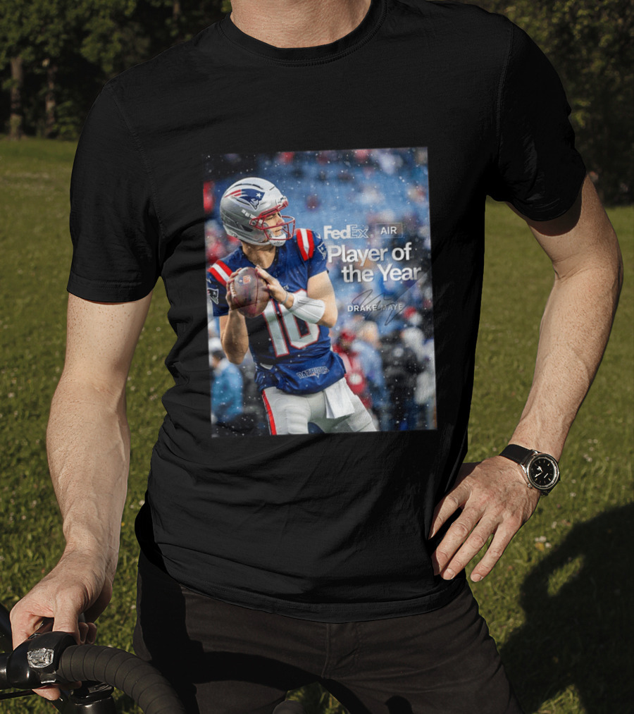 FedEx Air Player Of The Year 2025 Drake Maye Patriots NFL Football T-Shirt