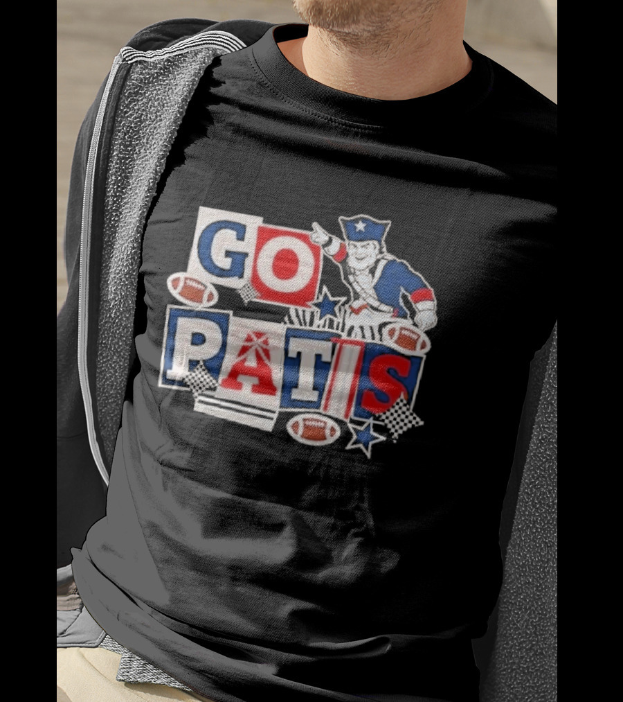 GO PATS New England Patriots Football Fan Cheer T-Shirt