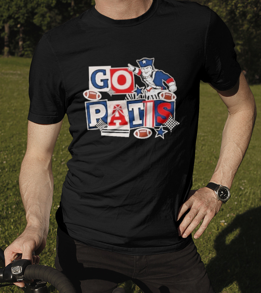GO PATS New England Patriots Football Fan Cheer T-Shirt