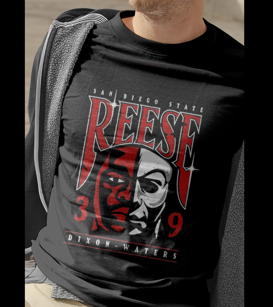 San Diego State Reese Dixon Waters 39 Bicolor Face T-Shirt