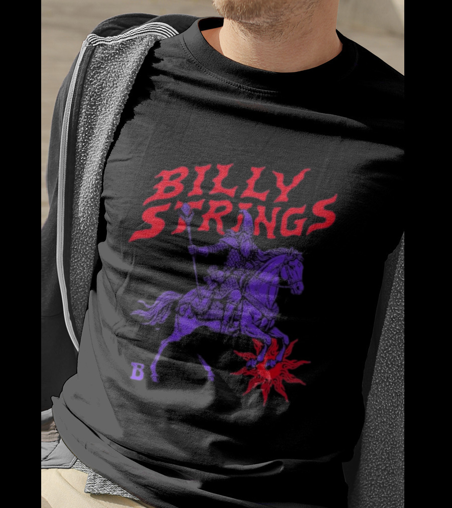 Billy Strings Winter 2026 Tour Knight's Tale Fiery Knight On Horseback T-Shirt