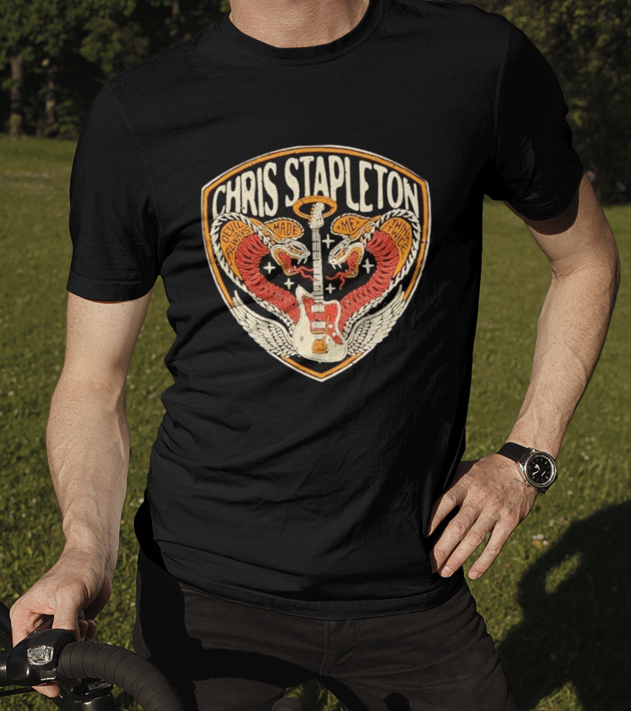 Chris Stapleton Devil Always Made Me Think Twice Snakes Guitar Wings T-Shirt