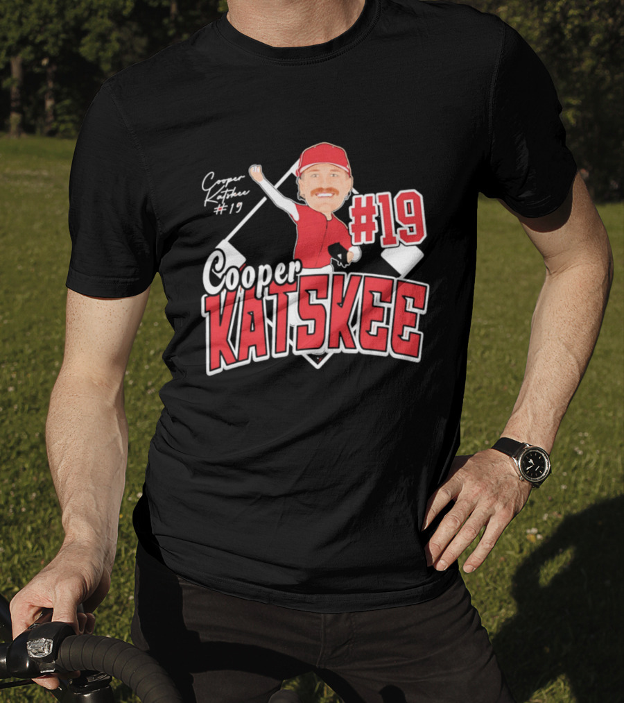 Cooper Katskee #19 Nebraska Baseball Caricature T-Shirt