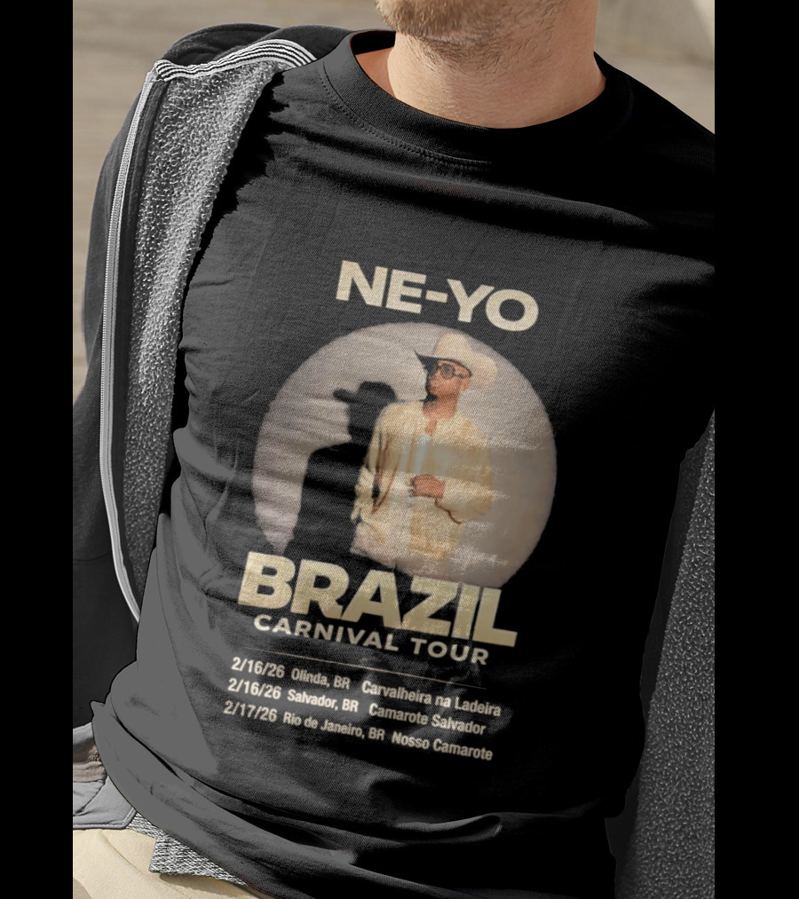 Ne Yo Brazil Carnival Tour 2026 Olinda Salvador Rio De Janeiro Dates T-Shirt