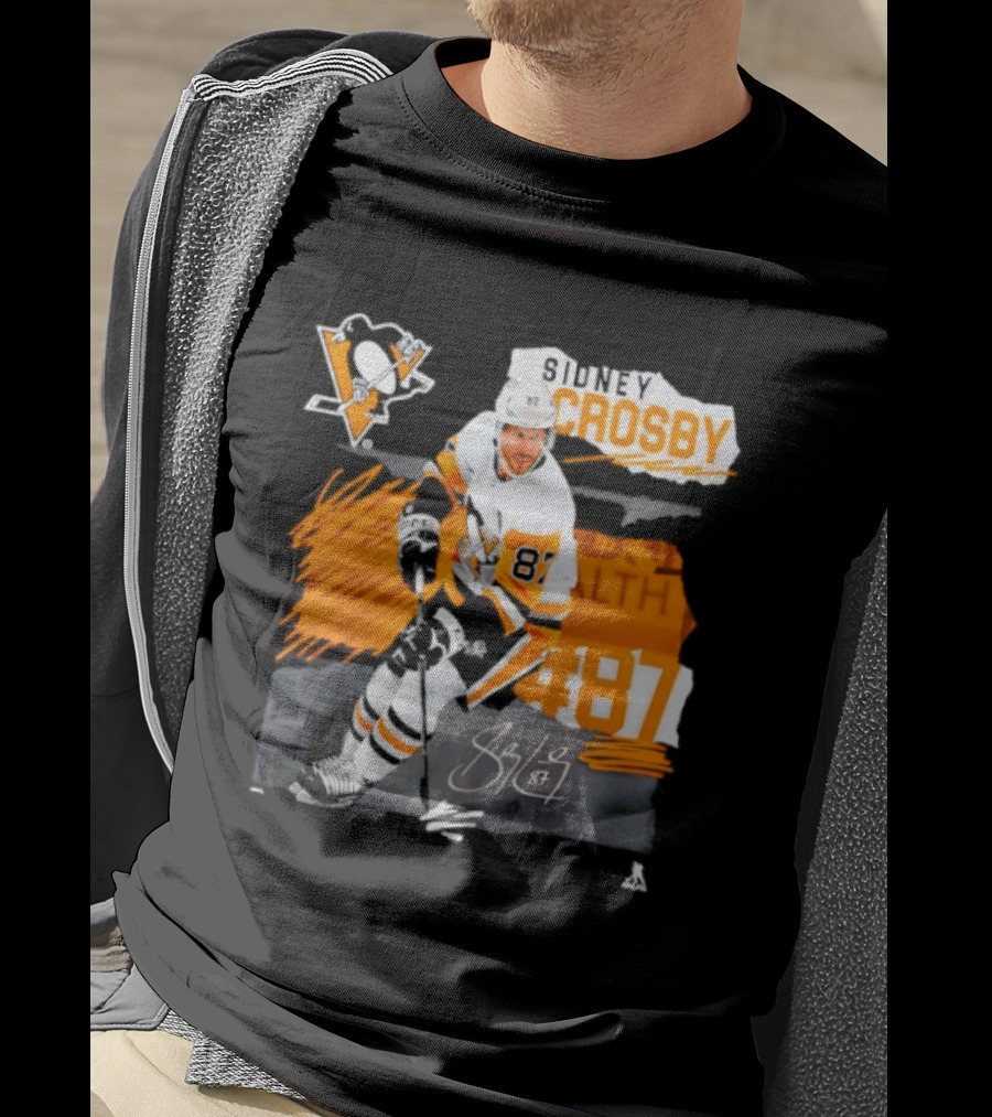 Pittsburgh Penguins Sidney Crosby 87 Fresh Ice Hockey Legend T-Shirt
