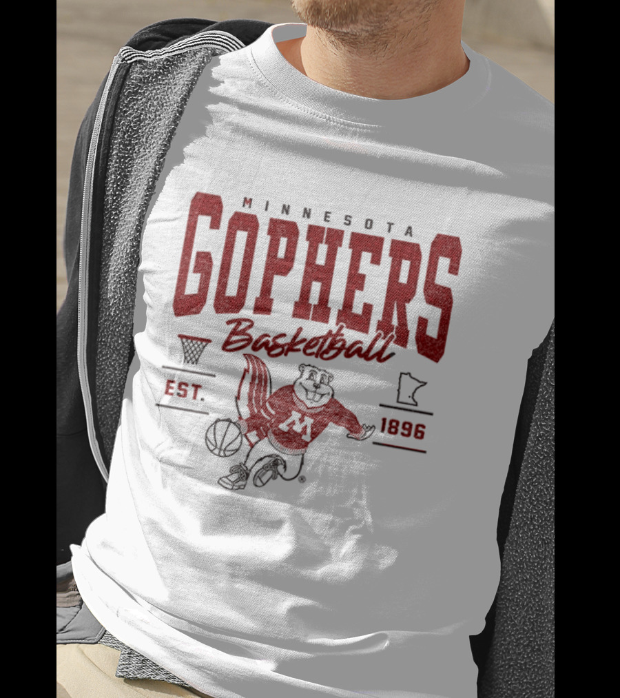 Minnesota Gophers Basketball Est 1896 Goldy Gopher Dribbling Ball T-Shirt