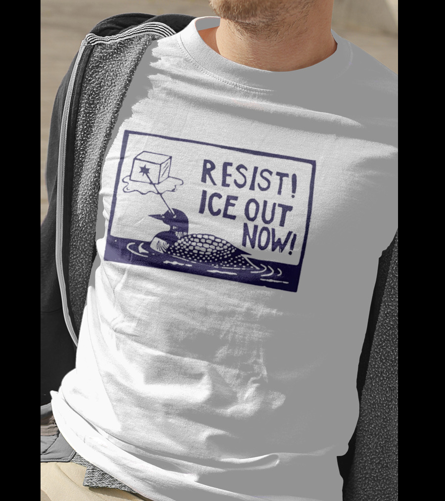 Resist Ice Out Now Loon Ice Cube T-Shirt