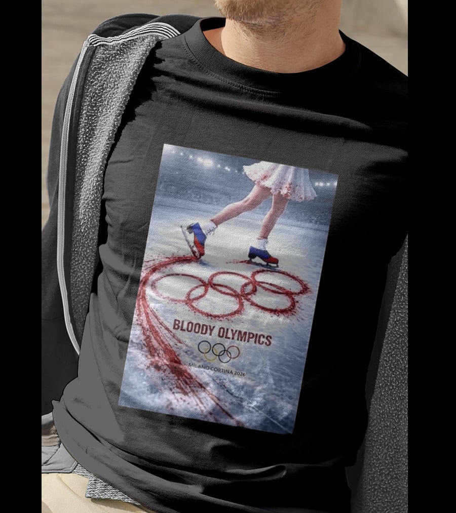 Bloody Olympics Ice Skating Milano Cortina 2026 Winter Games T-Shirt