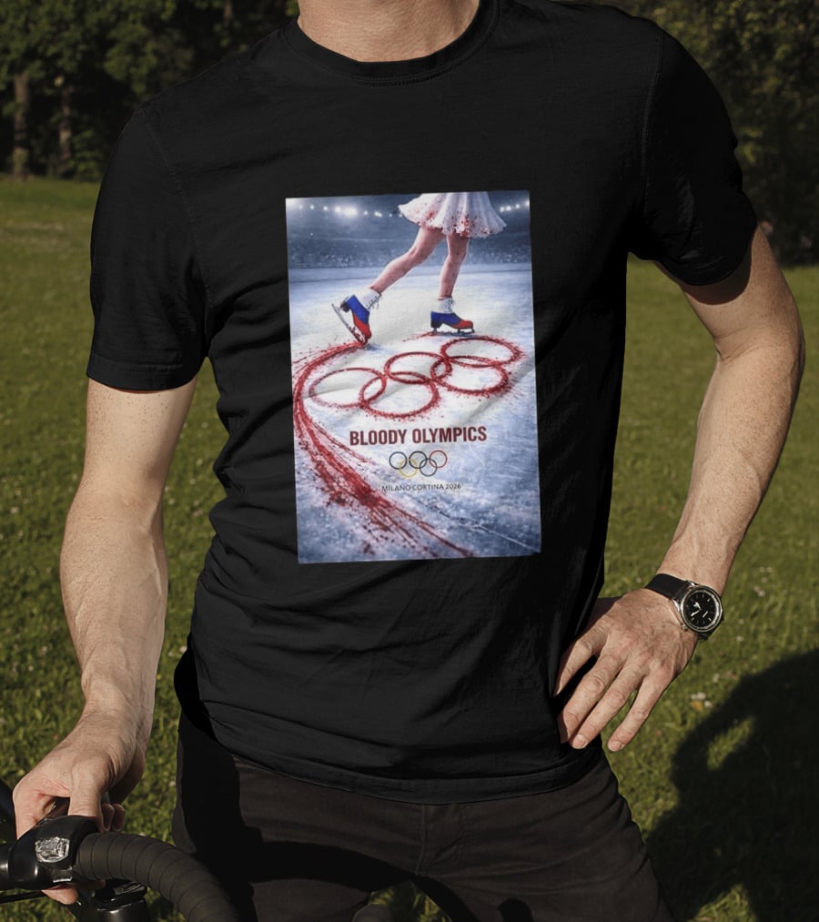 Bloody Olympics Ice Skating Milano Cortina 2026 Winter Games T-Shirt