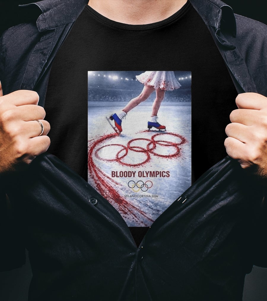 Bloody Olympics Ice Skating Milano Cortina 2026 Winter Games T-Shirt