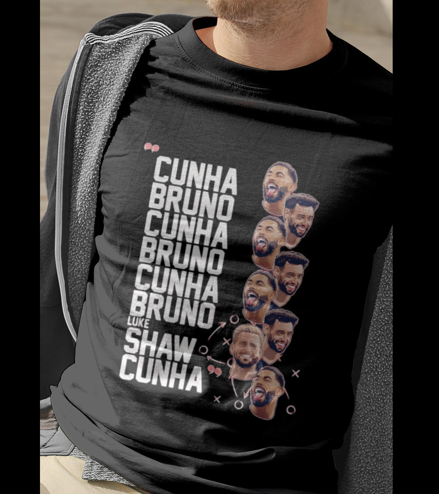 Cunha Bruno Cunha Bruno Cunha Bruno Luke Shaw Cunha Faces T-Shirt