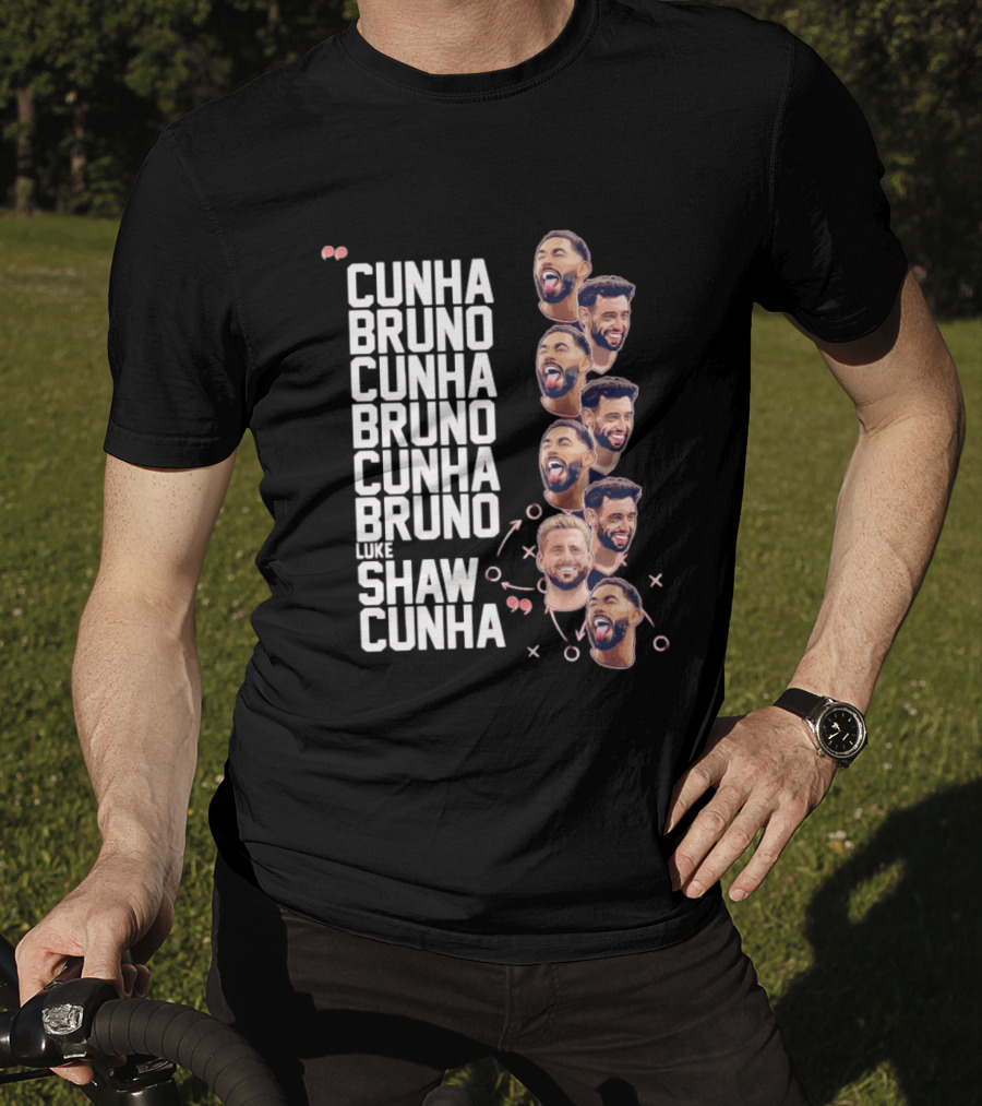 Cunha Bruno Cunha Bruno Cunha Bruno Luke Shaw Cunha Faces T-Shirt