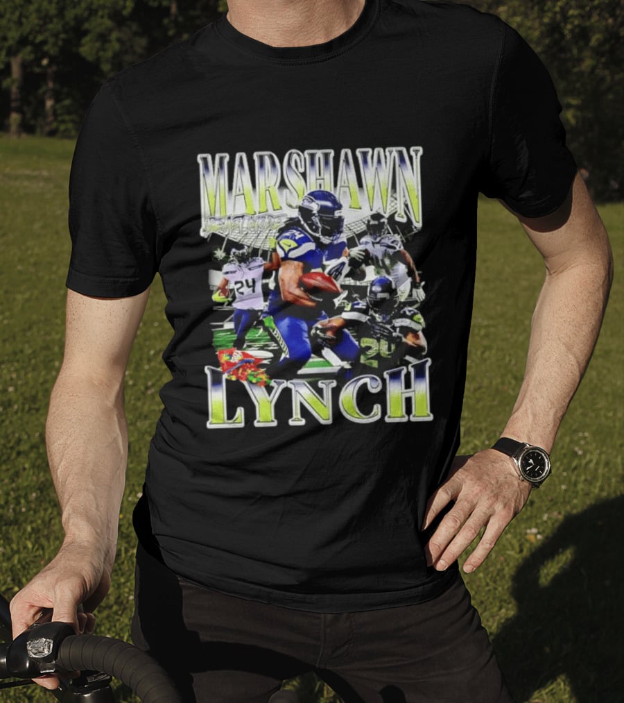 Marshawn Lynch Seattle Seahawks Football Star Running Back Legends T-Shirt