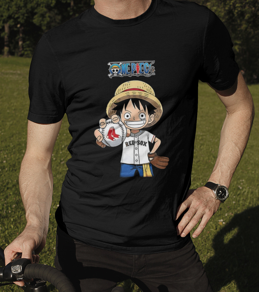 One Piece Boston Red Sox 2026 Luffy Baseball Collab T-Shirt