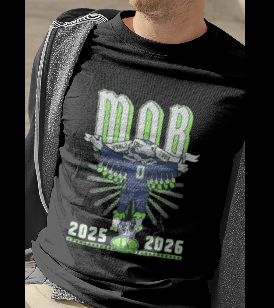Seattle Seahawks MOB World Tour 2025 2026 Cartoon Bald Eagle Creature Olympic Washington LX T-Shirt
