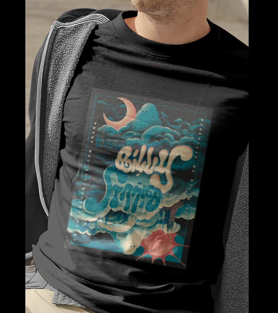 Billy Strings Tour Asheville NC February 10 2026 ExploreAsheville Arena Moon Clouds T-Shirt