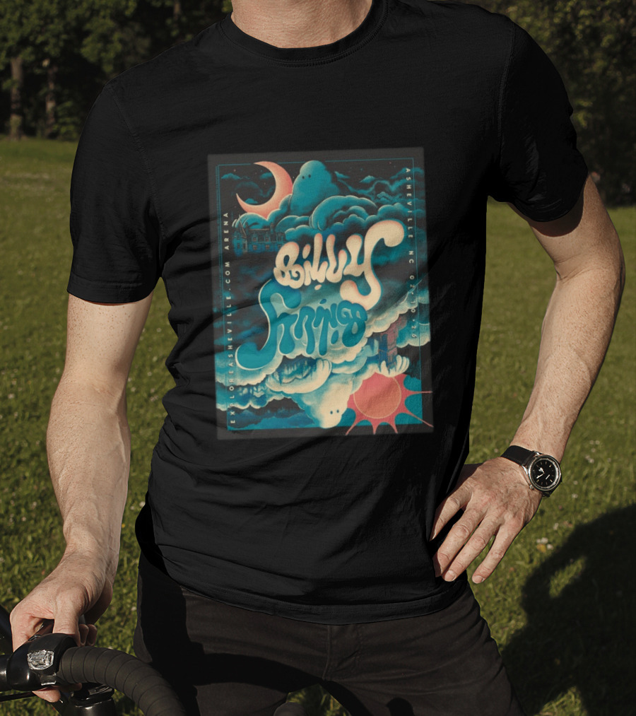 Billy Strings Tour Asheville NC February 10 2026 ExploreAsheville Arena Moon Clouds T-Shirt
