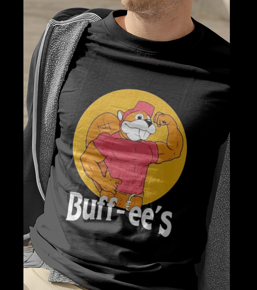 Buff Ee's Muscular Beaver Cartoon T-Shirt