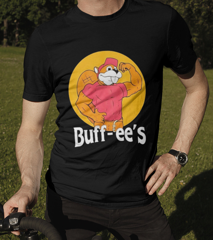 Buff Ee's Muscular Beaver Cartoon T-Shirt