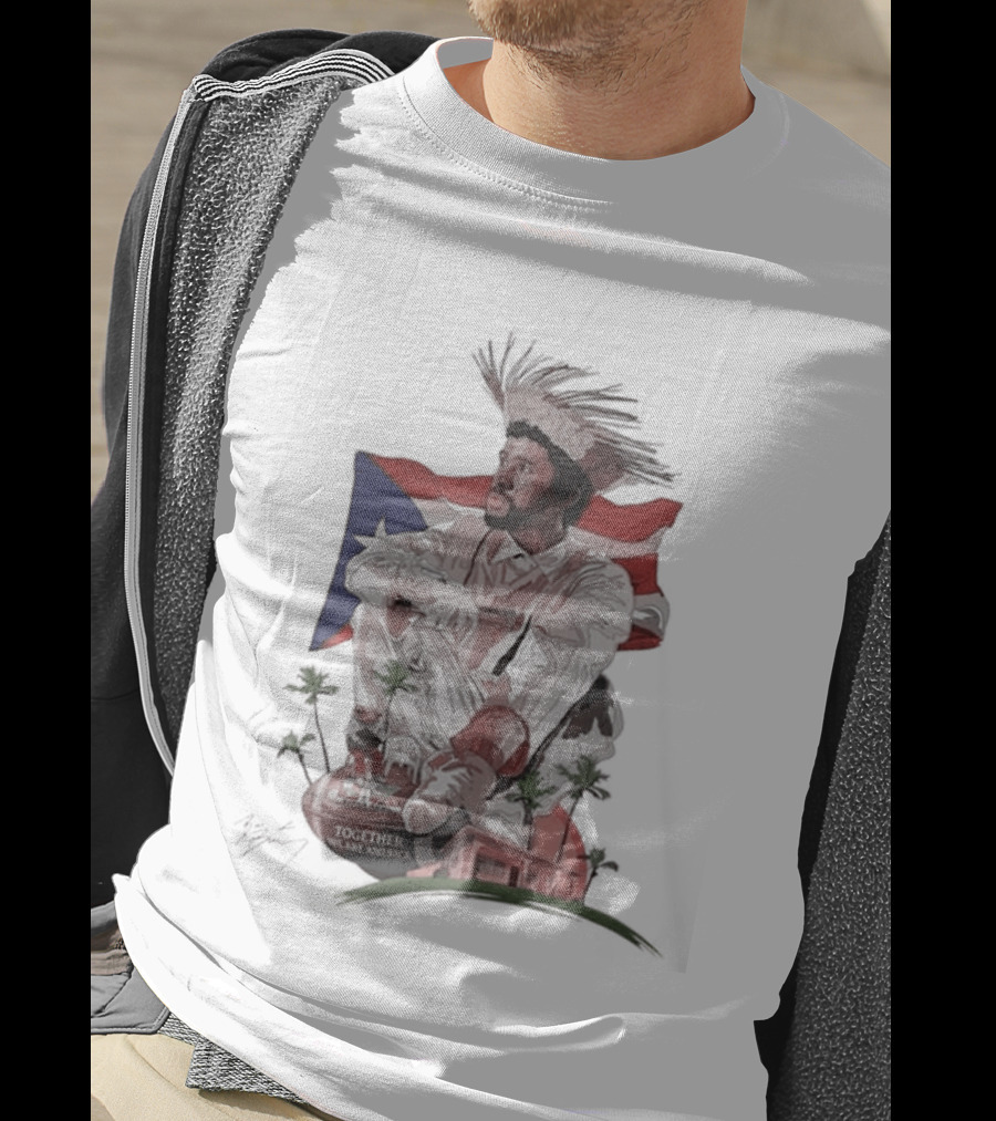 Bad Bunny Together We Are America Puerto Rican Flag Taino T-Shirt
