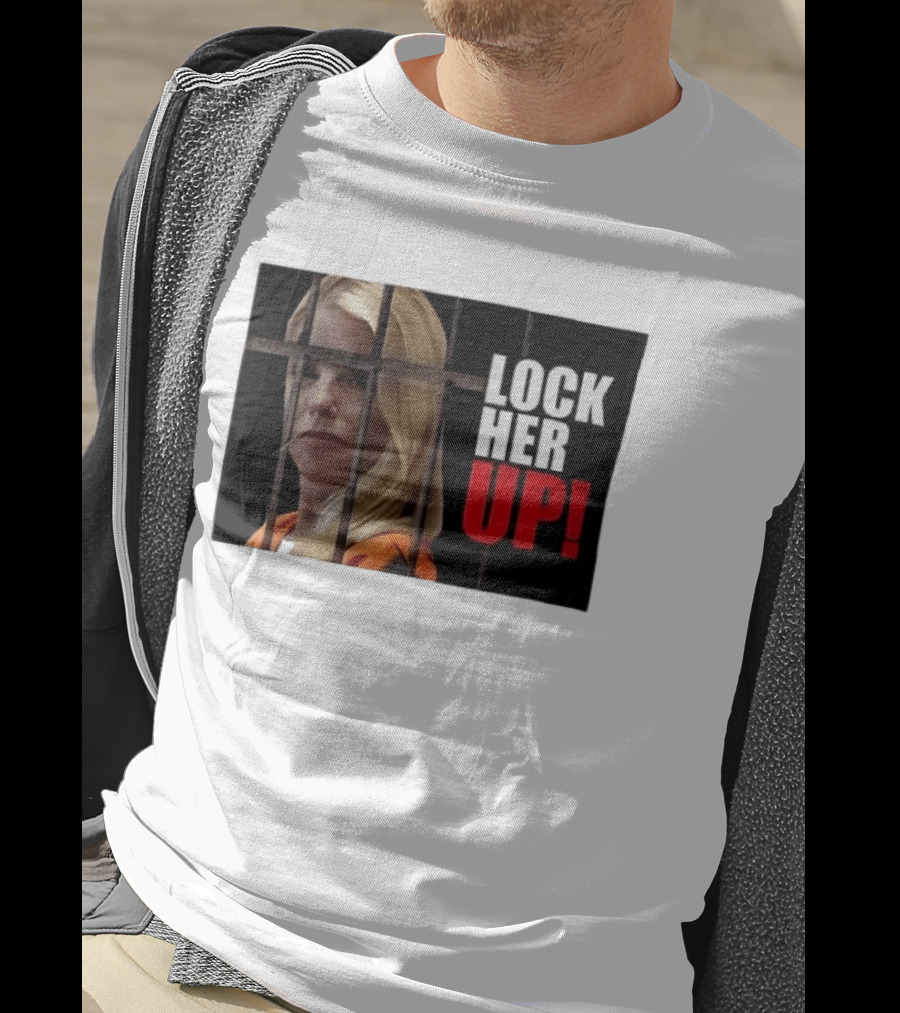 Pam Bondi Lock Her Up Prison Bars Image T-Shirt