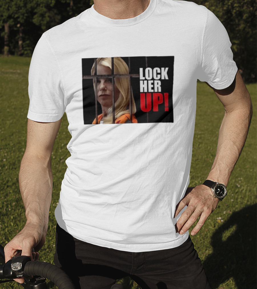 Pam Bondi Lock Her Up Prison Bars Image T-Shirt