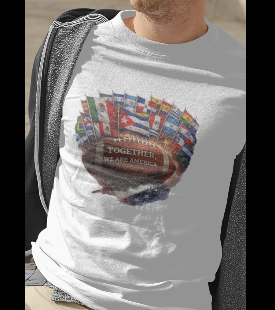 Together We Are America Flags Football Unity T-Shirt