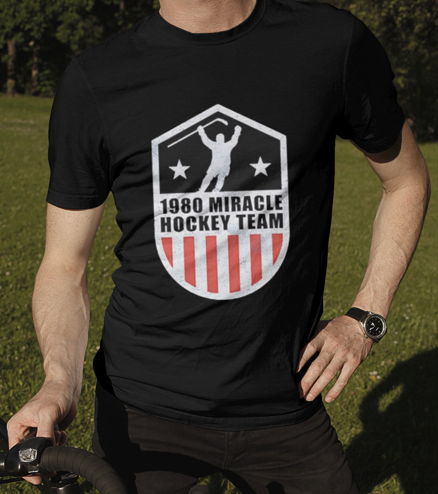 1980 Miracle Hockey Team Stars And Stripes Victory Celebration T-Shirt