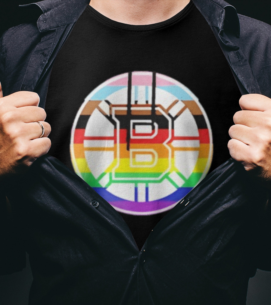 Boston Bruins Healthcare Appreciation NHL 2026 Night Pride Inclusive Bruins Circle T-Shirt