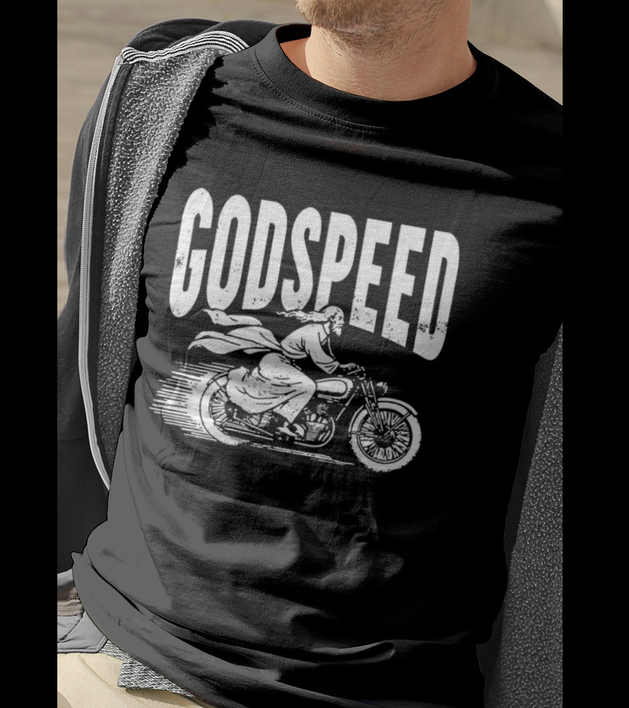 Godspeed Jesus Rode A Motorcycle Christian Biker T-Shirt