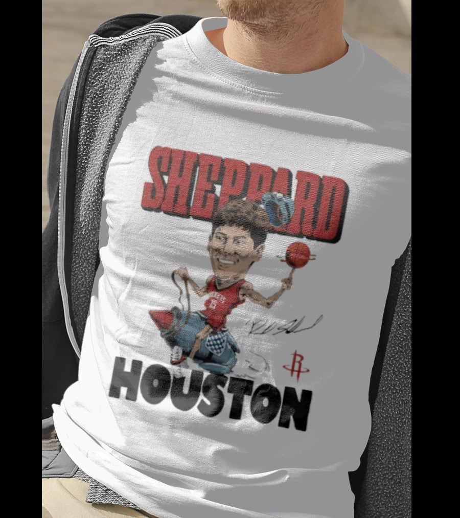 Houston Rockets Sheppard Cartoon Character Rocket T-Shirt