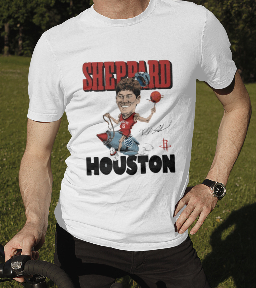 Houston Rockets Sheppard Cartoon Character Rocket T-Shirt