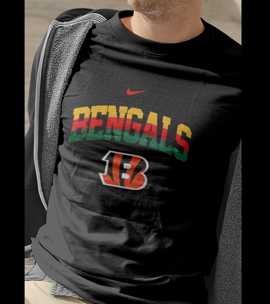 Cincinnati Bengals Black History 100th Anniversary Nike Bengals B T-Shirt