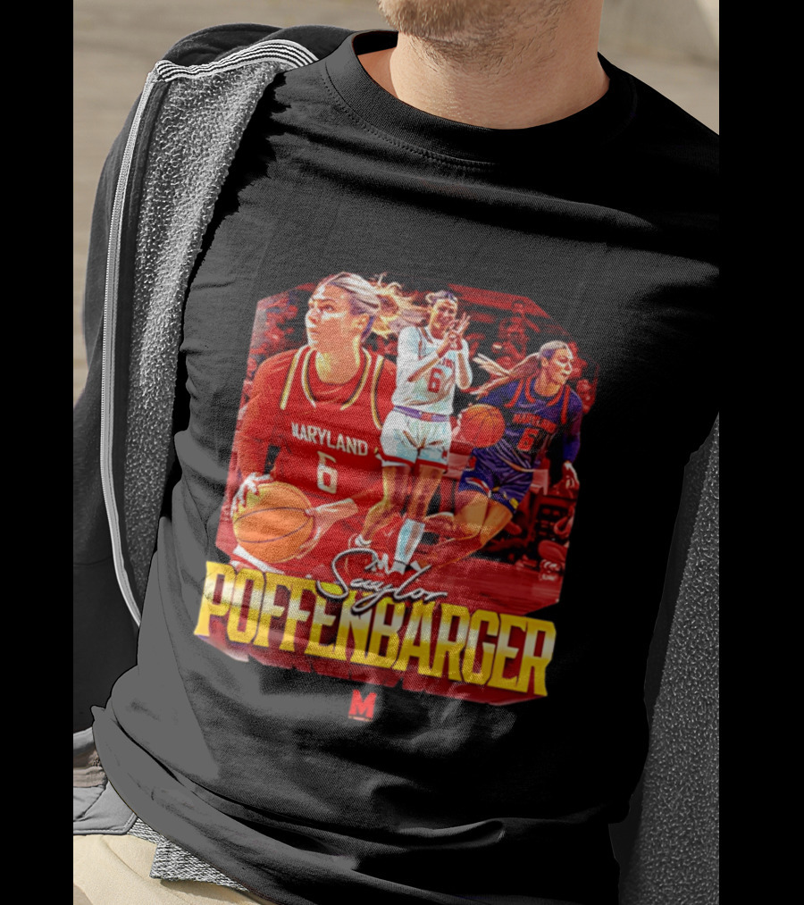 Saylor Poffenbarger Maryland Basketball Player 6 Collage T-Shirt