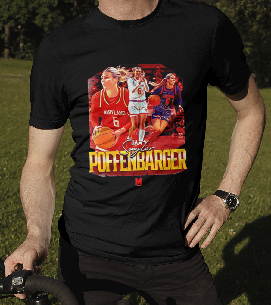 Saylor Poffenbarger Maryland Basketball Player 6 Collage T-Shirt