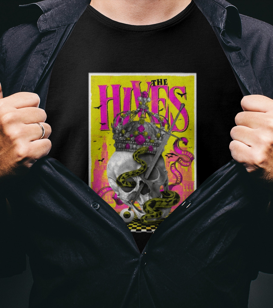 The Hives Teatro Metropolitán Mexico Feb 11 2026 Skull Crown Snake T-Shirt