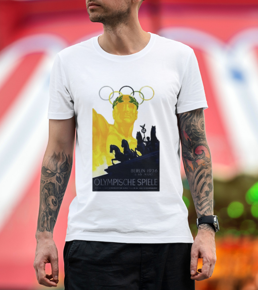 Berlin 1936 1 16 Aug Olympische Spiele Olympische Ringe Quadriga T-Shirt